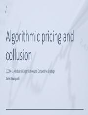 The future of algorithmic pricing and its implications